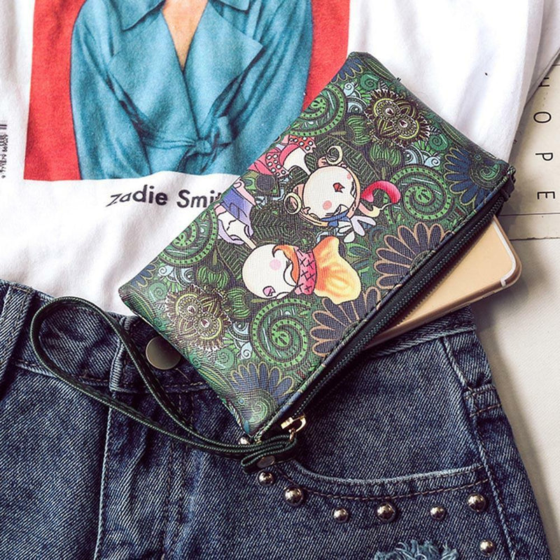 Fashion Women Ethnic Style Leather Bag Long Clutch Wallet Purse Handbag Wristlet