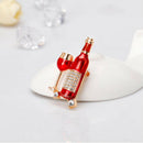 Red Wine Cup Wine Bottle Shape Pin Brooches For Women Men Hats Suit AccessoSEAU