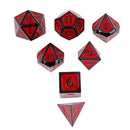 Ancient Multi sided dice set of 7 D4 D6 D8 D10 D12 D20 Dungeons D&D RPG Red