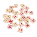 100X~wooden scrabble tiles colorful letters numbers for crafts wood alphabet  3c