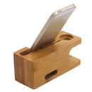 Bamboo Charging Dock Station Charger Holder Mobile Phone Bamboo Stand