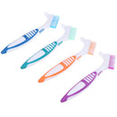 1Pc Denture Teeth Brush Easy Grip Handle Double Sided Toothbrushes Colour Ran BX