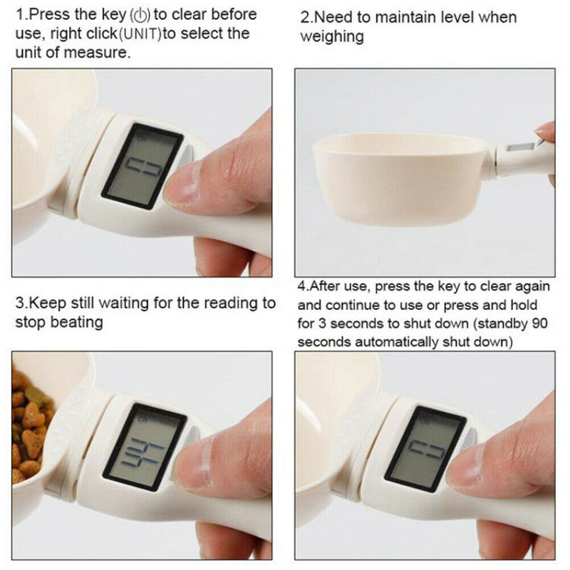 Dog Cat Feeding Scoop Digital Display Pet Food Electronic Scale Measuring Spoon