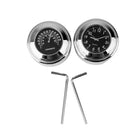 Motorcycle Handlebar Clock & Thermometer - Waterproof Dial Watch and Therm for