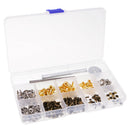 135 Set Leathercraft Repair Single Cap Rivets Tubular Metal Stud Fixing Tool