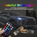 2PCS T10 COB RGB LED 6SMD Car Wedge Side Multicolor Light Bulbs w/Remote Cont JR