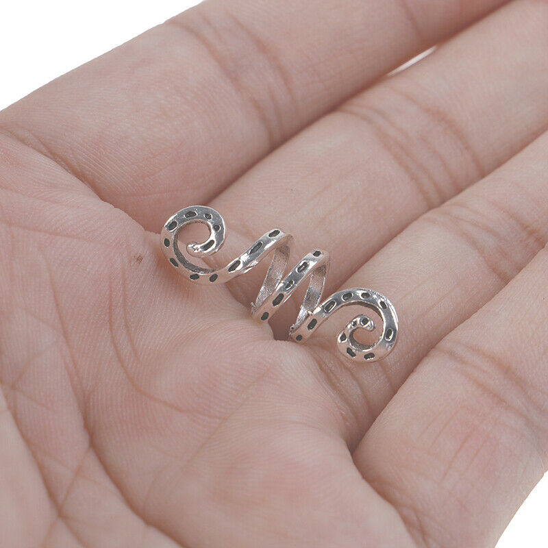 5Pc/Set Alloy Spiral Hair Braiding Dreadlock Beads`Jewelry Rings Cuffs Tube Clip