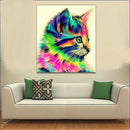 Frameless Abstract Cat Animal Painting By Numbers Acrylic Paint On Canvas G2E8