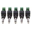 5x 6.35mm 1/4" Audio Mono Male to 90 Degree 2 Screw Terminal Female Converter