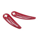 50pcs Red Hair Snap Clips w/ Pads Craft Bow 50mm V5M3