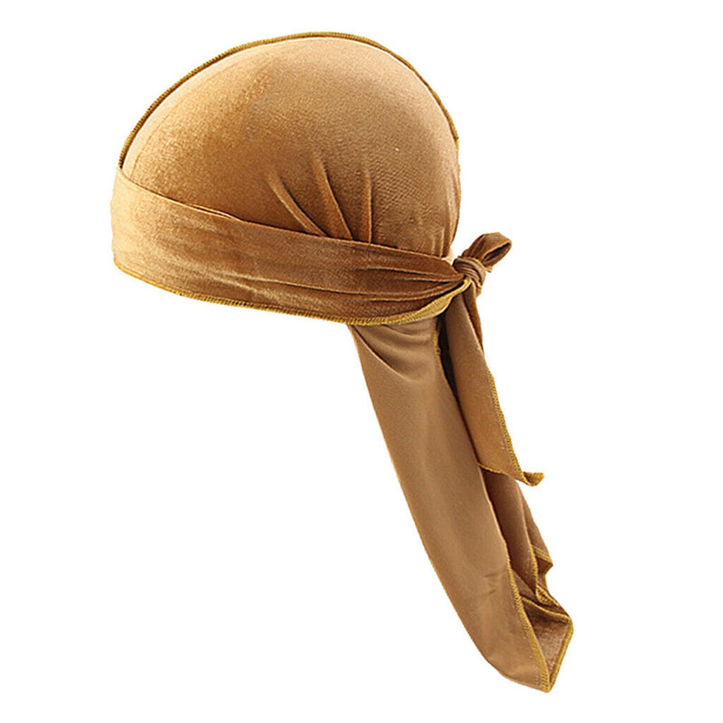 5 Pieces Women Mens Velvet Bandana Hat Durag Muslim Headwrap Beanie Cap