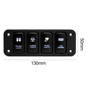 12V 4-Button Blue LED On/Off Rocker Switch Panel w/ 150mm Cable for Toyata
