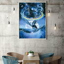 5D DIY Full Drill Diamond Painting Dolphin Leap Cross Stitch Embroidery Kit