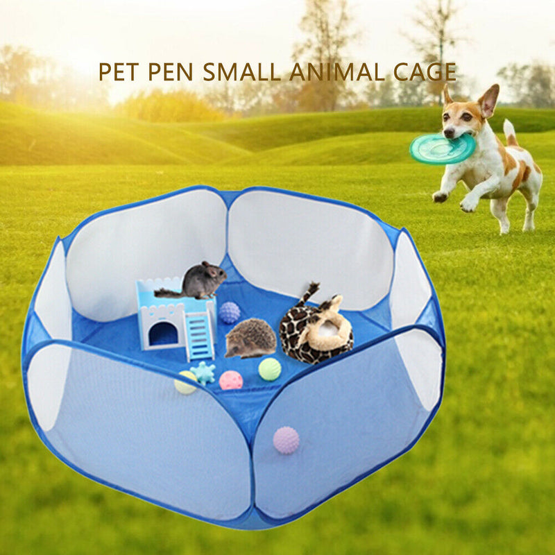 Foldable Pet Fence Game Safe Playpen Animal Cage for Hamster Guinea Pig A