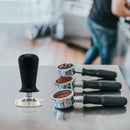 51mm Black Espresso Tamper with Stainless Steel Calibration Barista Flat CofC7J2