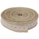 10m Hessian ribbon lace Trimmed Natural jute sack of ribbon wedding Rustic