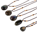 Black Labradorite Moonstone Crystal Pendants Feng Shui Luck Stone