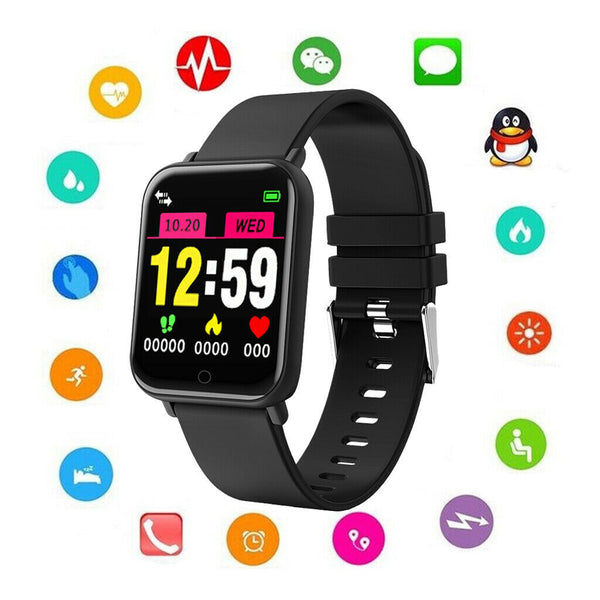 1.44" Smart Bracelet Wristwatch Sports Fitness Tracker IP67 Waterproof Black