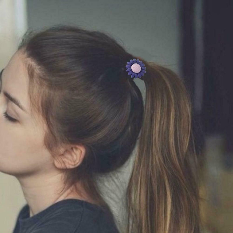 20pcs Cartoon Cute Elastic Hair Bands Kids Girls Rubber Bands (Navy Blue) A