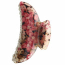 Purple Flowers Print Crescent Shape Hair Claw Clamp for Woman