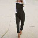 Women Casual Straps Pockets Jumpsuit Ladies Loose Solid Sleeveless Rompers