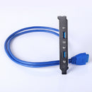 Dual 2 Ports USB 3.0 Back Panel to 20pin Header Cable with PCI Bracket 50cm