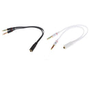 3.5mm Stereo Audio 1 Female to 2 Male Headphone Mic Splitter Cable Black