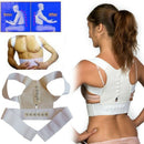 White Comfortable Adjustable Magnetic Posture Support Corrector Body's Back