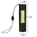 Portable USB Rechargeable XPE+COB LED Flashlight Torch Inspection Lamp SN9F