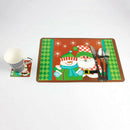 12Pcs/Set Christmas Tableware Placemats Coaster Xmas Party Supplies (Redsno