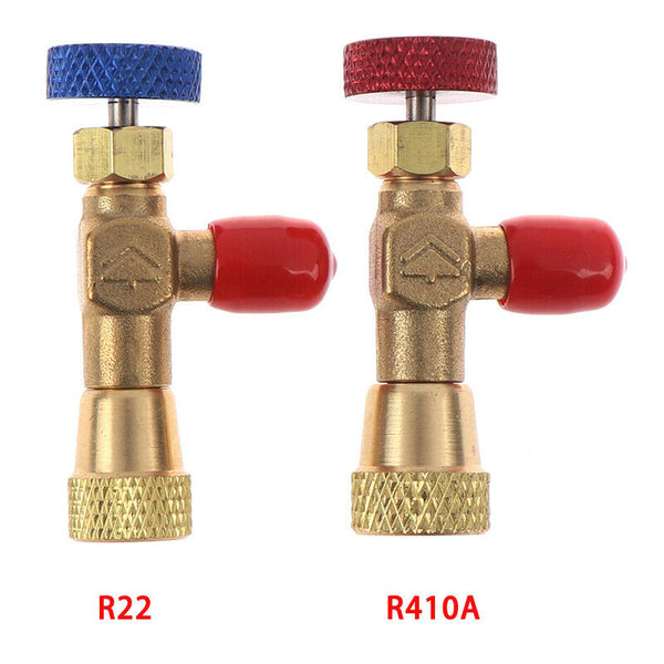 2pcs R410A R22 Refrigeration Charging Adapter for 1/4" Safety Valve Service FT