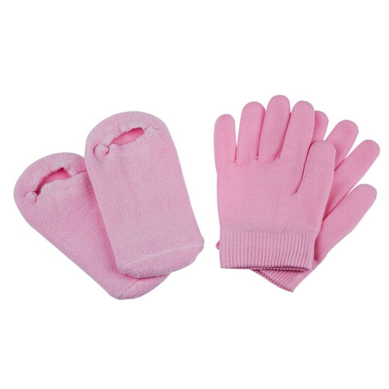 Beauty SPA Socks and Gloves Moisturizing Gel Therapy Skin Care - Pink Z6W7
