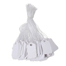 100 Pieces White Blank Tags with String, Marking Strung Tags Writable Price