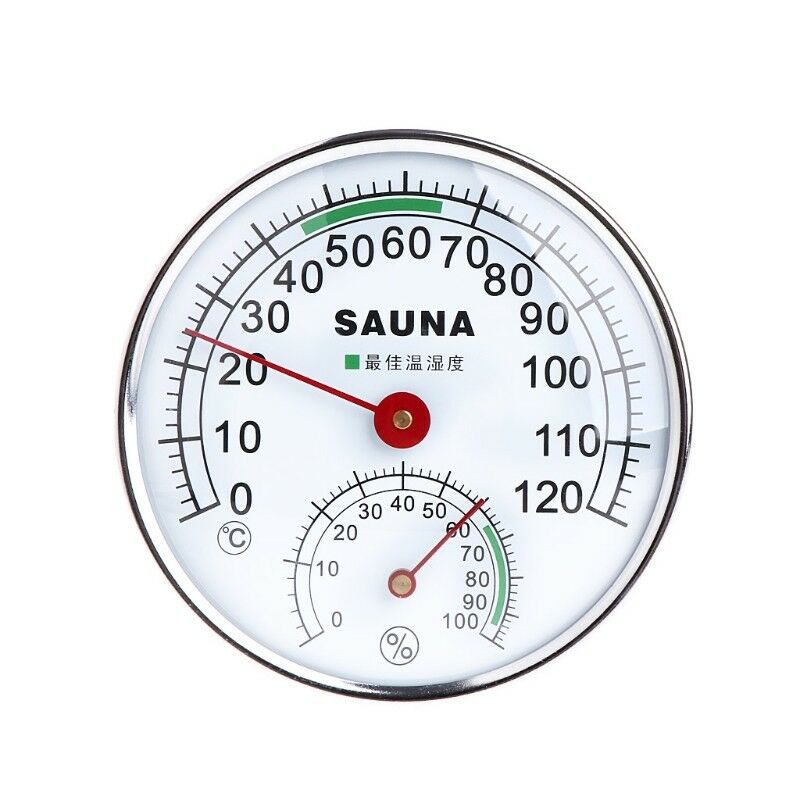 Thermometer Hygrometer Stainless Steel for Sauna Room Temperature Humidity Meter