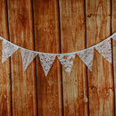 12Flag 3.2M White Lace Flag Banner  Pennant Wedding/Birthday Party Hanging Decor