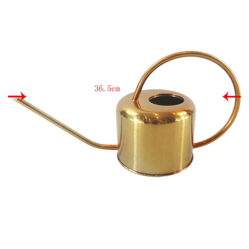 900ml Solid Stainless Steel Golden Long-Mouth Watering Pot Household Garden