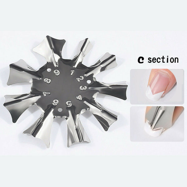3 Pieces Simple Smile Line Edge Cutter Multi-Sizes Manicure Stencil Tool