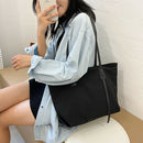 Waterproof Nylon Handbag Women Large Capacity Shoulder Casual Totes (Black)