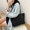 Waterproof Nylon Handbag Women Large Capacity Shoulder Casual Totes (Black)