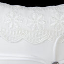 White Lace Wedding Page Boy Ring Bearer Pillow Cushion w/ Rhinestone Decor 15cm
