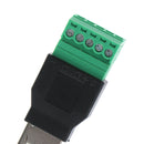 1Pc USB female to 5P screw shield plug terminal adapter connector OZ
