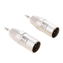 2 Pieces 3.5mm (1/8 Inch) TRS to XLR Cable Adapter (Male to Male)