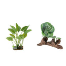 2Pieces Terrarium Aquarium Fish Tank Plants For Bearded Dragons Lizards
