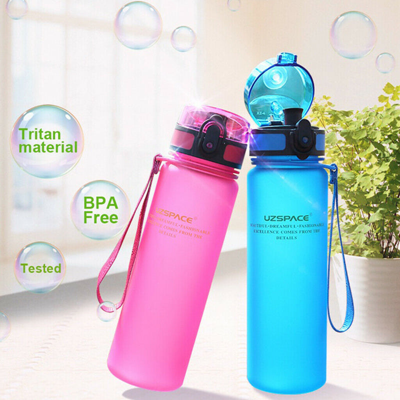 Sports Water Bottle Travel Bicycle Bottle Workout Yoga BPA Free Blue 500ML