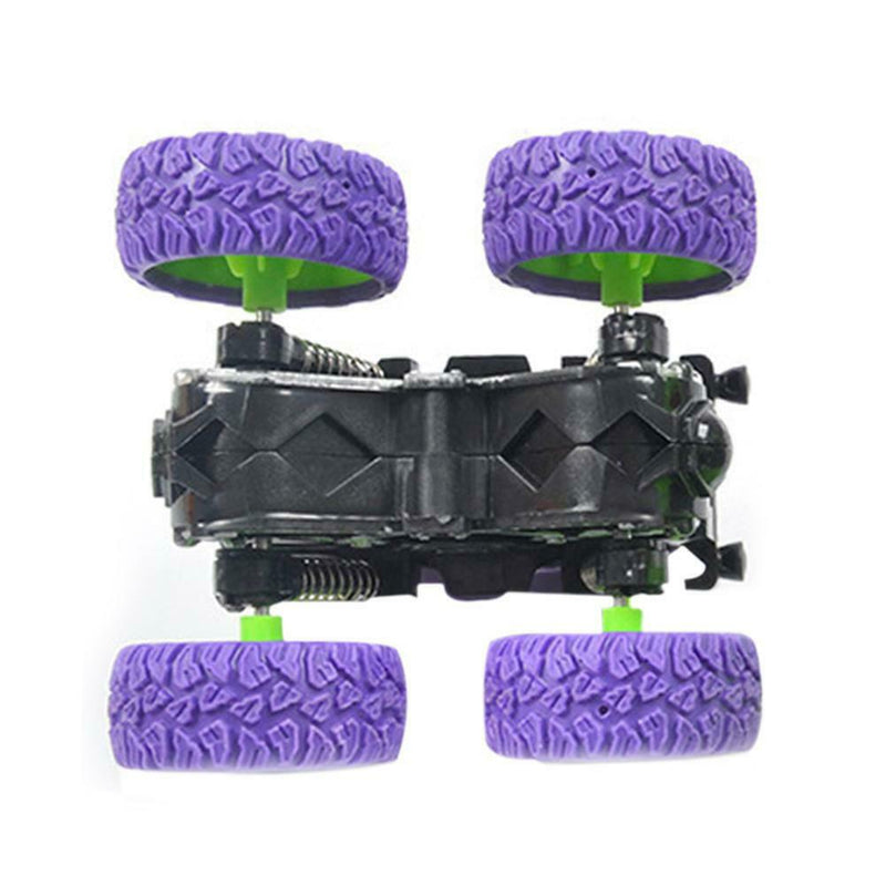 Mini Off-Road Vehicle Four-Wheel-Drive Plastic Kids Toys Stunt Car (Purple)