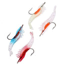 4pcs 3g/6cm Soft Silicone Fishing Lure Luminous Shrimp Bait w/ Barbed Hook
