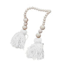 Ball Pendant with Wooden Beads Kids Baby Nursery Hanging Decor White