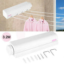 3.2M 4 Lines Wall Mounted Clothes Hanger Dryer Hanger Clothesline Outdoor L