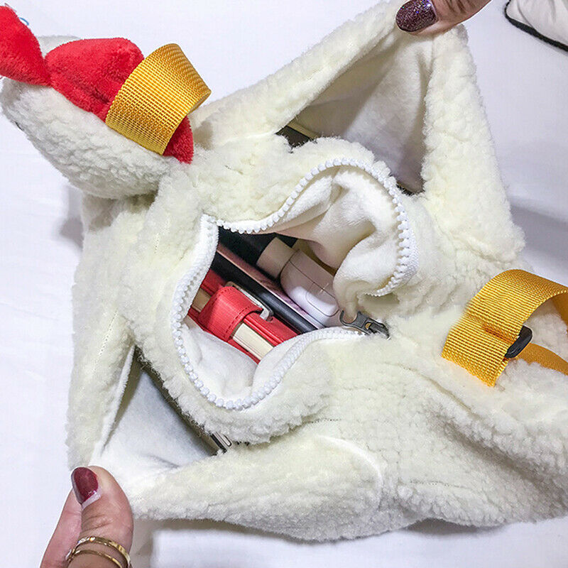 Women Messenger Bag Cartoon Chicken Casual Shoulder Bag Cute Girl Plush Handb BX