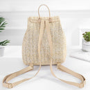 Fashion Straw Woven Backpack Ladies Shoulder Bag Summer Girl Backpack Femal C4Q6